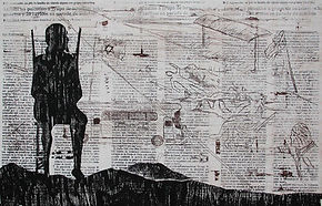 Contemplation II Litography, etching and woodcut 39 x 59 cm 2001 eduardo lara artist