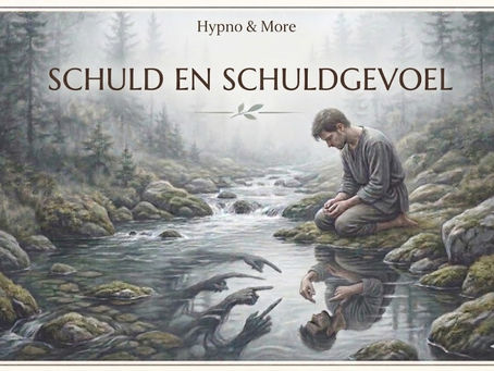 Illustratie van schuldgevoel: man kijkt naar spiegelbeeld dat beschuldigend naar hem wijst