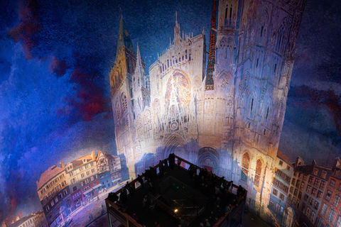 The panorama “THE CATHEDRAL OF MONET”, on display at the Panometer Leipzig since 2024