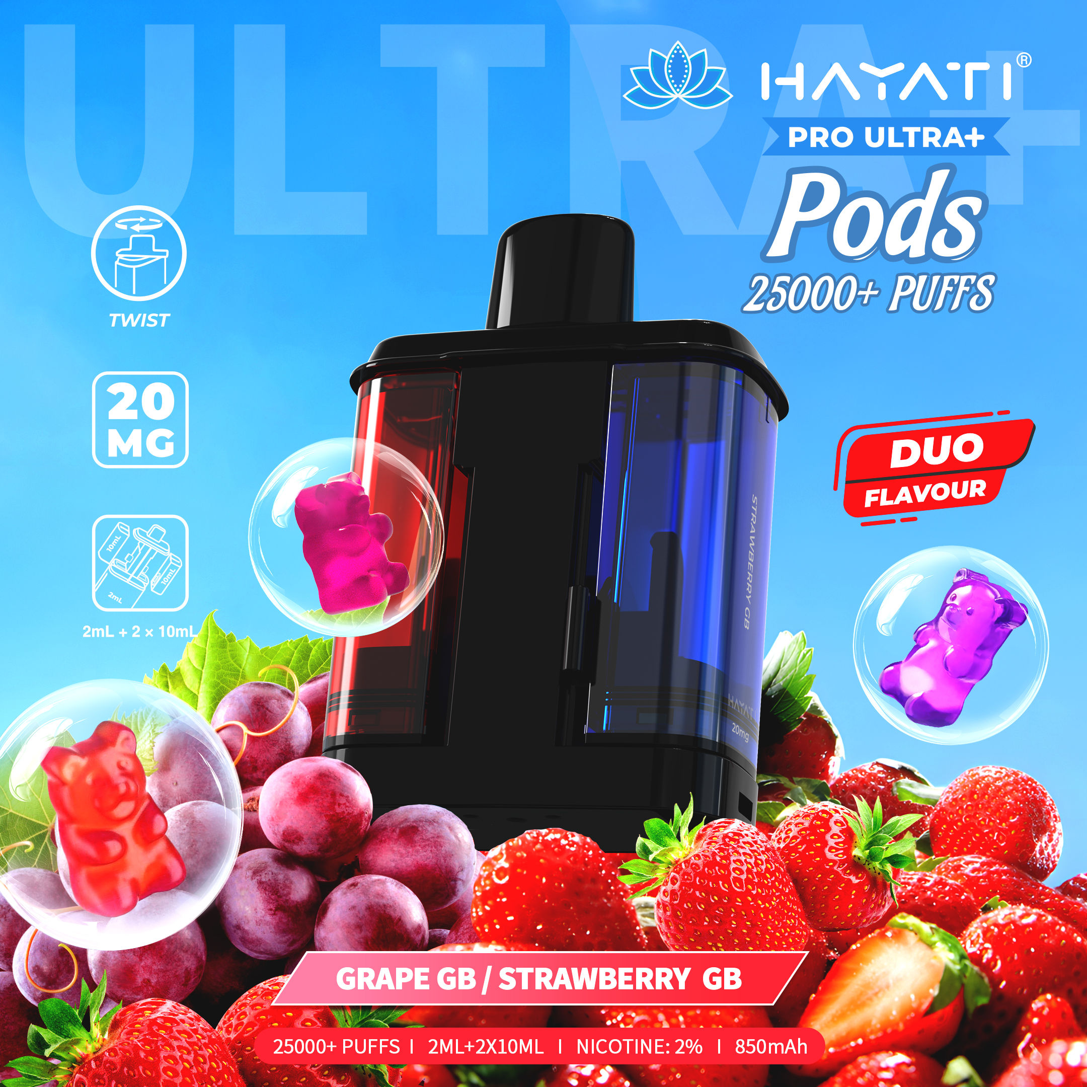 Grape GB / Strawberry GB Hayati Pro Max+ 25K Refill