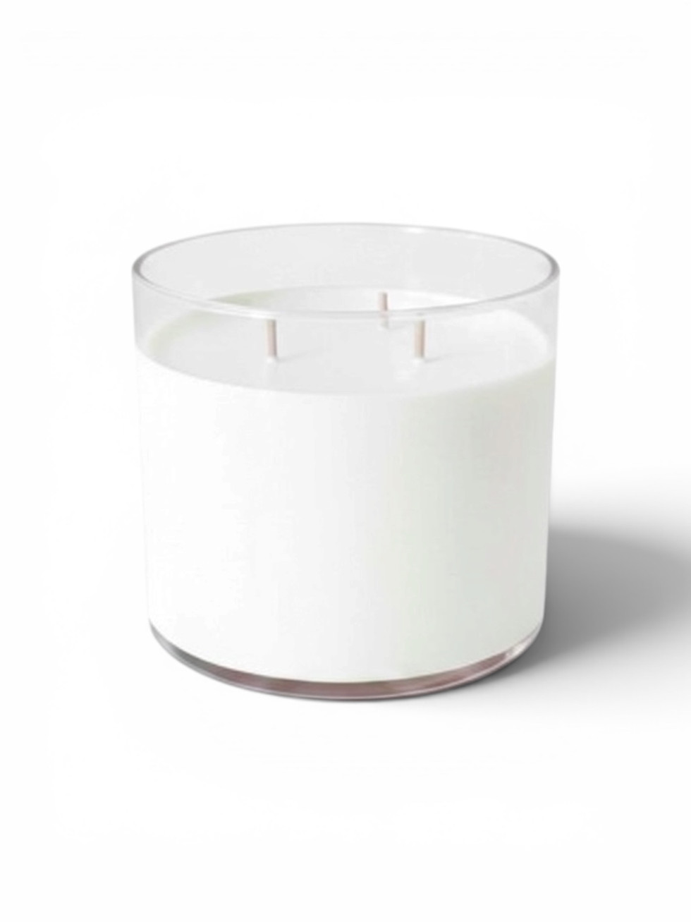 Thumbnail: White candle in glass container with multiple wicks