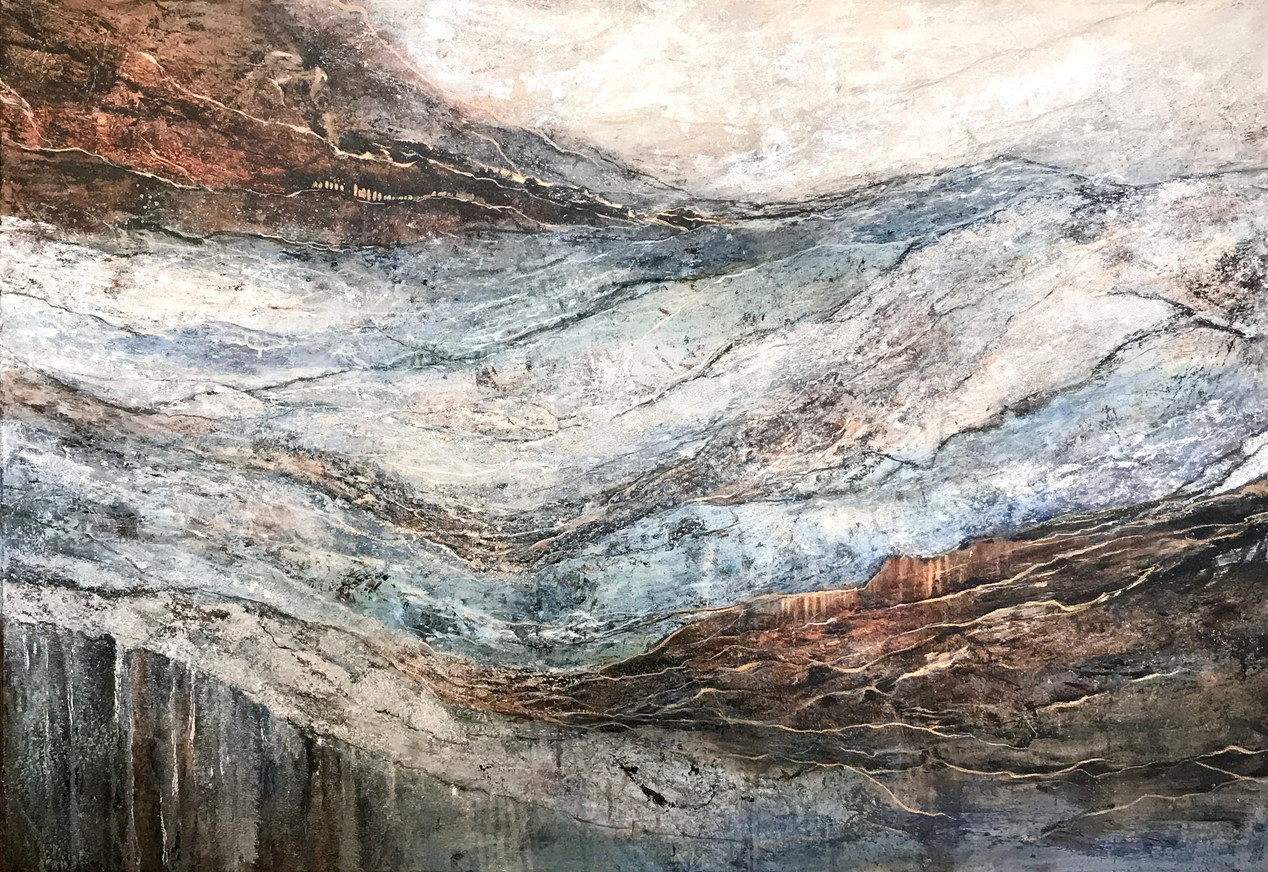 Abstract Mixed Media Rock Your World Painting
