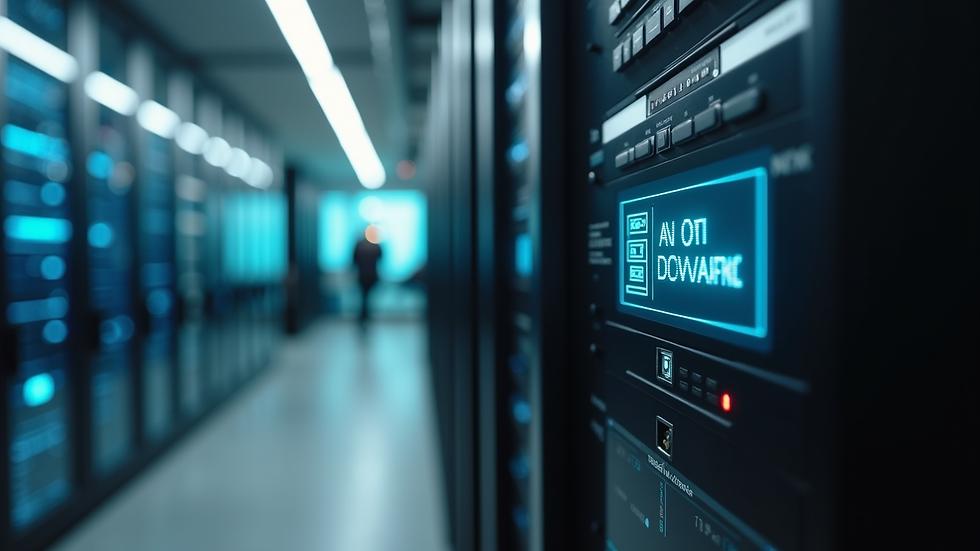 Vue en plongée d’un NAS avec un écran affichant l’état de santé des disques