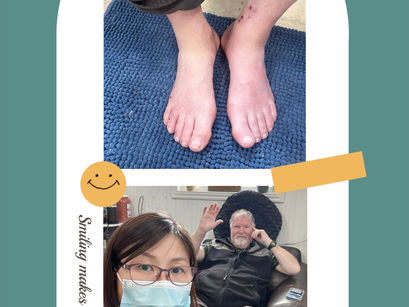 Client said : I have a happy feet, only the 3rd session of foot care, I feel like it’s a new feet