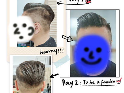 A traditional all-back haircut for this gentlemen. Call 902-598-6678 for hair appointment! #allback