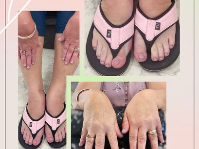 Full set of manicure and pedicure with the nude ombré shellac Color, less is more ! #shellac #ombre