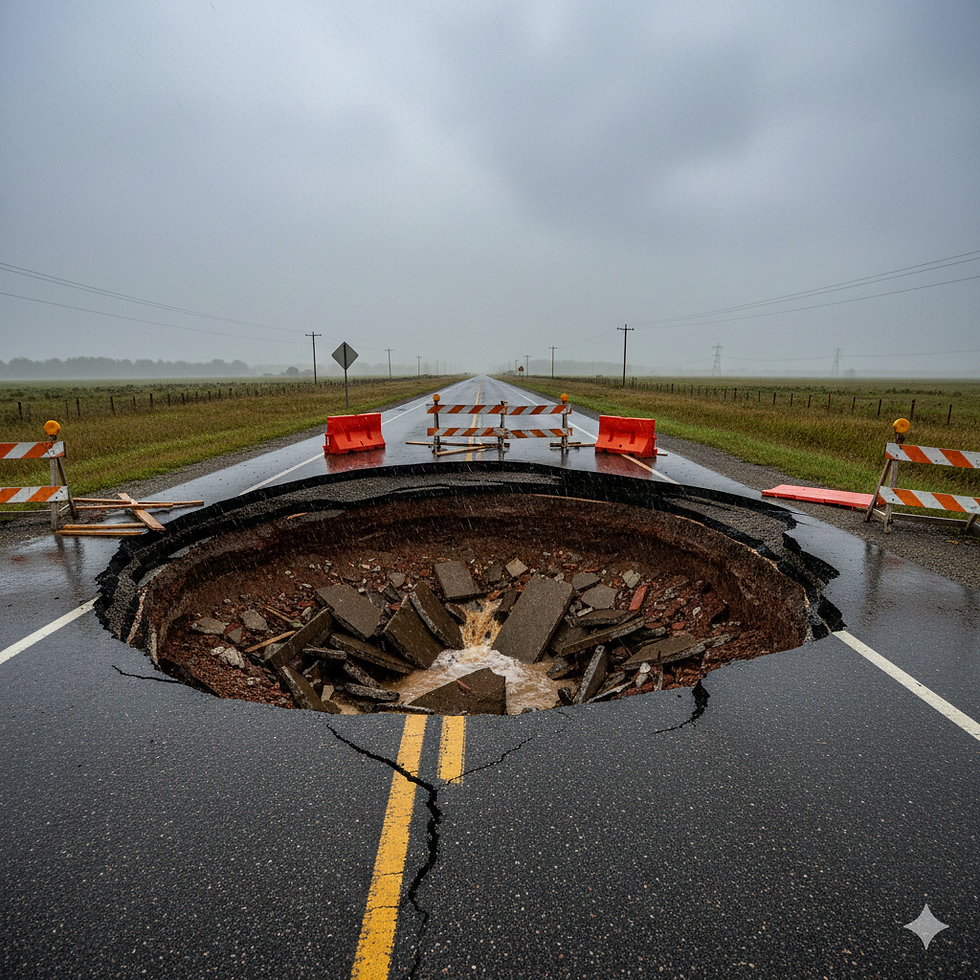 R500 Sinkhole Catastrophe: Road Shut Down Indefinitely Near Goudvlakte