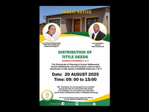 City of Matlosana Brings Title Deeds to Kanana Communities