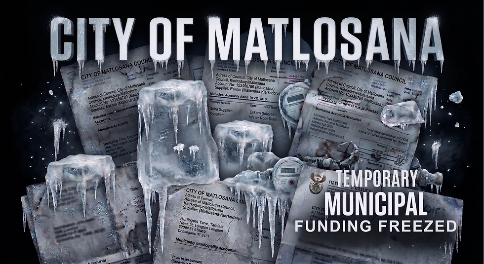 Funding Freeze Hits City of Matlosana: Treasury Demands Accountability in Klerksdorp and Surrounding Areas