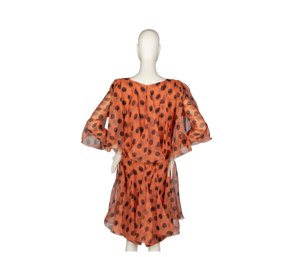 Thumbnail: 1990s Pierre Cardin Couture Chiffon Polka Dot Frock