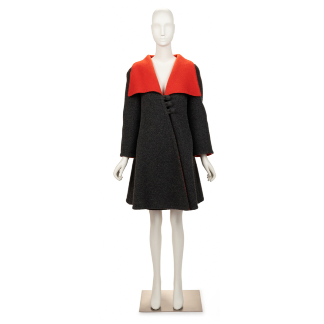 1960s Pauline Trigère Color Block Wool Coat