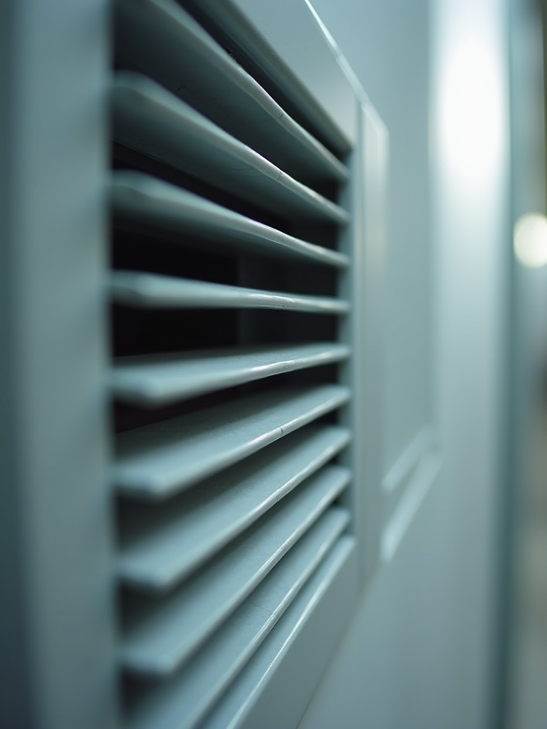 A detailed close-up of a modern clean air filtration vent in a home setting.