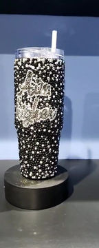 Miniatura: Vaso personalizado de 30 oz con cristales de imitación para bebidas frías y calientes