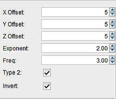 Parameter panel for procedural textures in Shape.