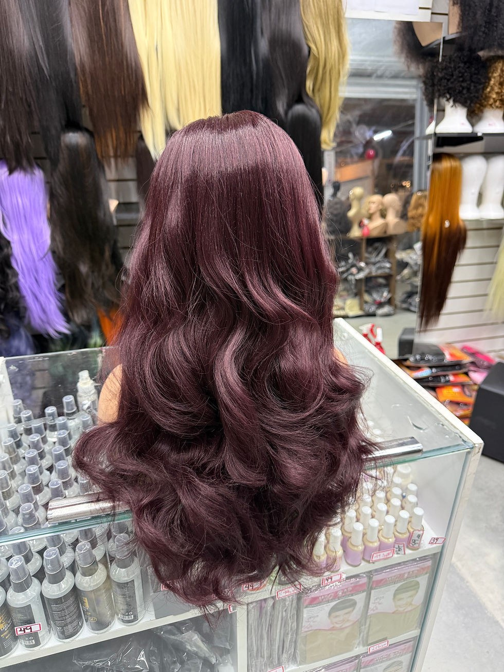 Miniatura: Front lace Marsala ruiva ondulada 65cm biofibra uso diário aceita chapinha