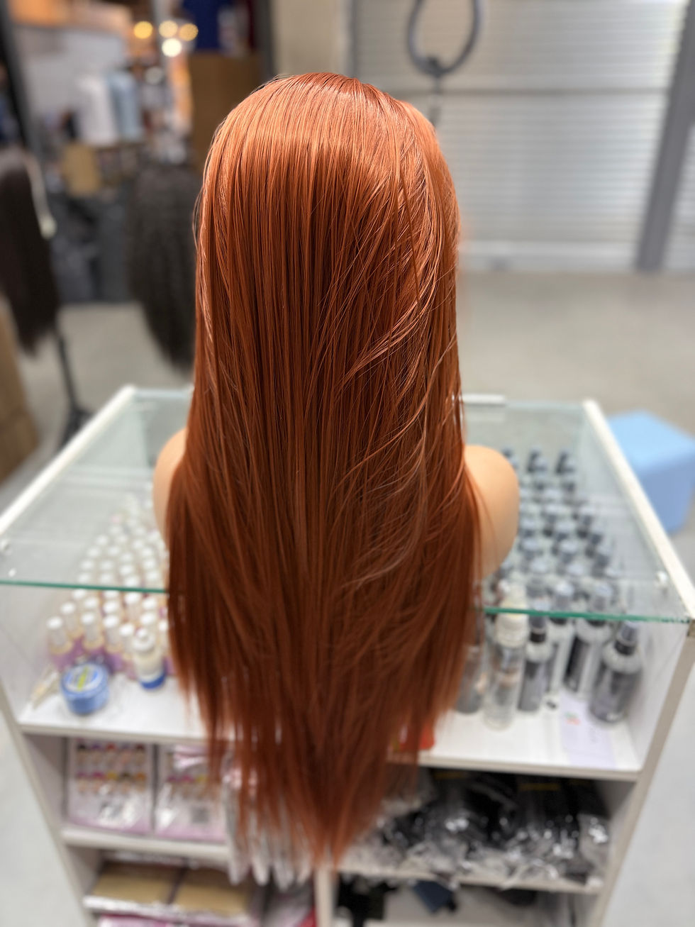 Miniatura: Front lace ruiva lisa 75cm biofibra uso diário repartição livre