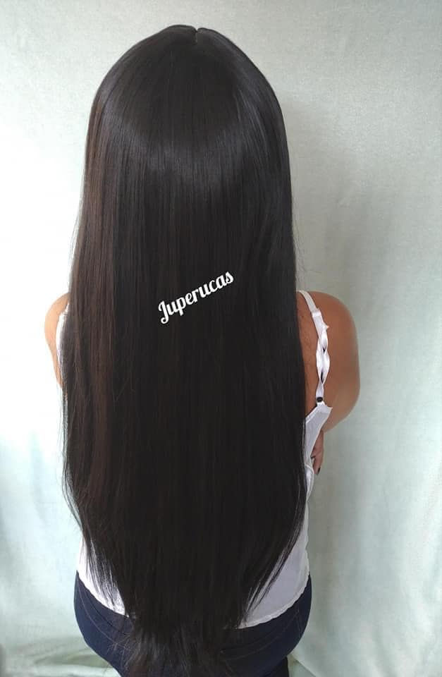 Miniatura: PERUCA WIG PRETA LISA FRANJINHA PARA USO DIARIO 75CM PREMIUM
