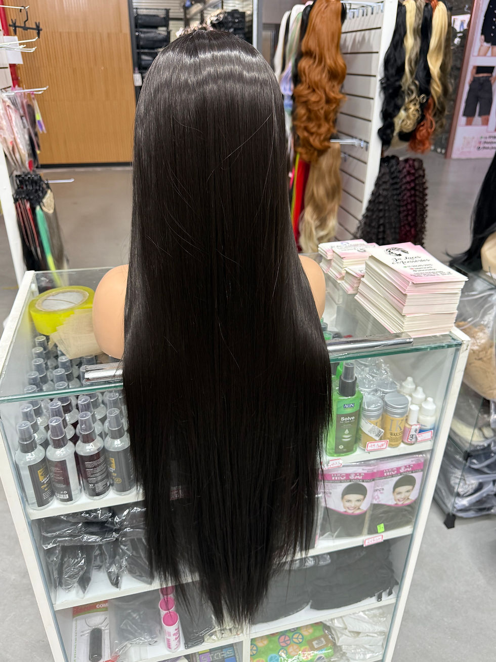 Miniatura: Lacewig 1 metro castanho claro lisa fibra premium uso diário