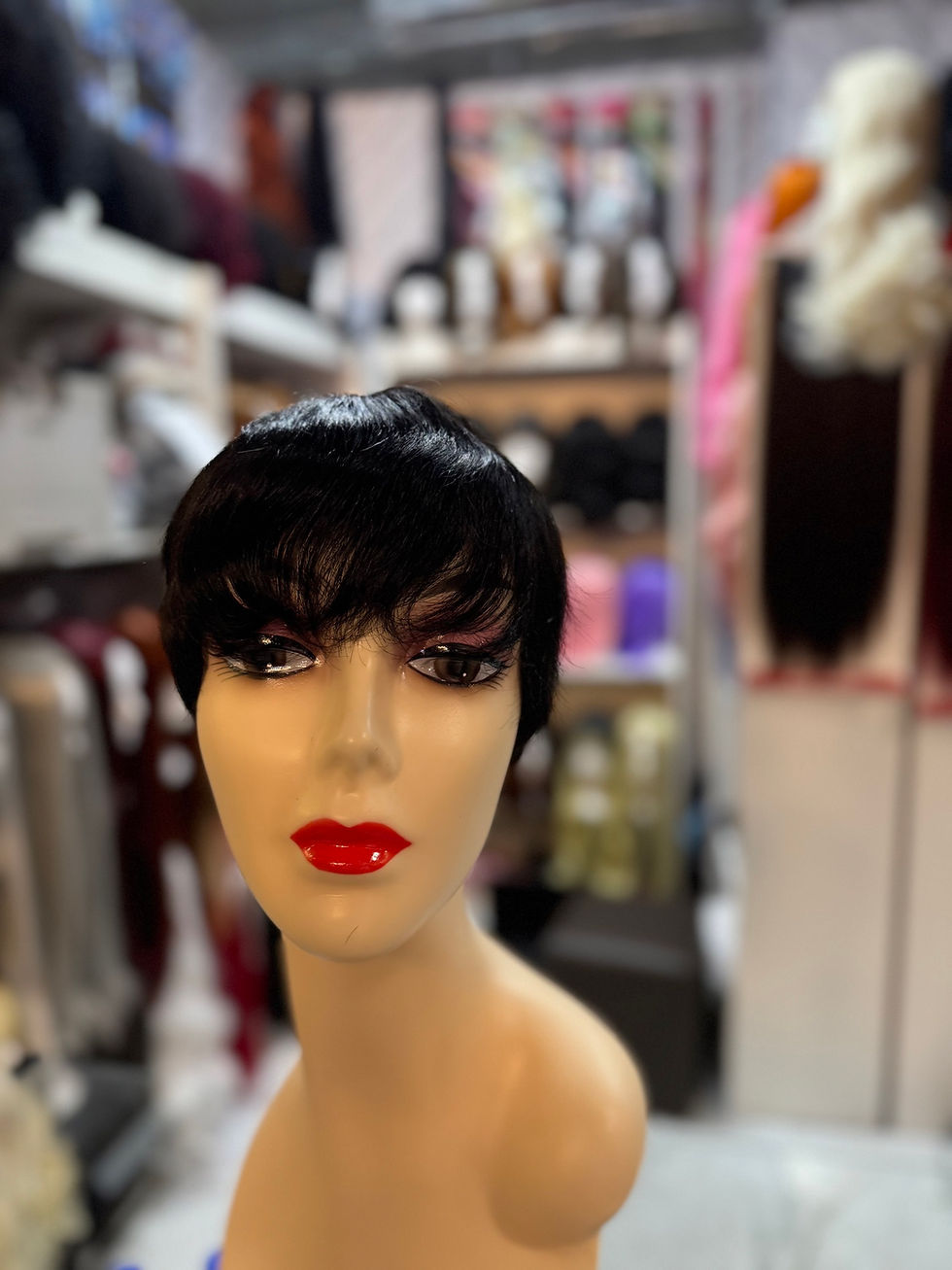 Miniatura: Wig peruca humana natural pixie curtinha lisa uso diário