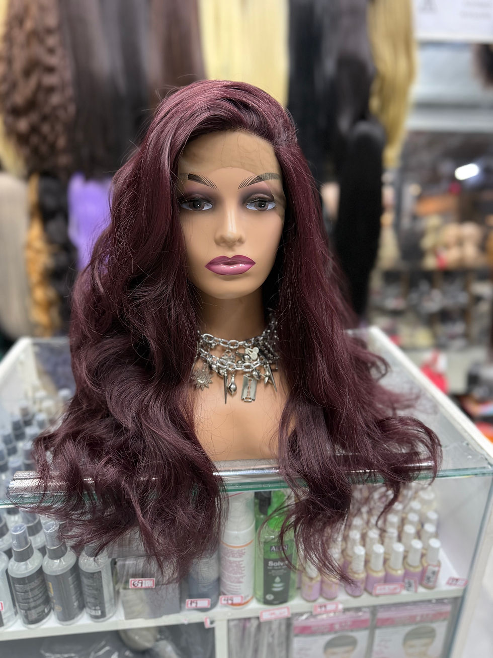 Miniatura: Front lace Marsala ruiva ondulada 65cm biofibra uso diário aceita chapinha