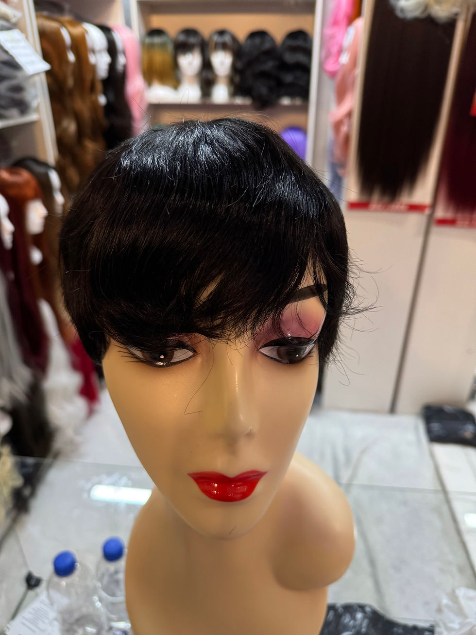 Miniatura: Wig peruca humana natural pixie curtinha lisa uso diário