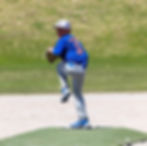 Riley on the pitcher's mound
