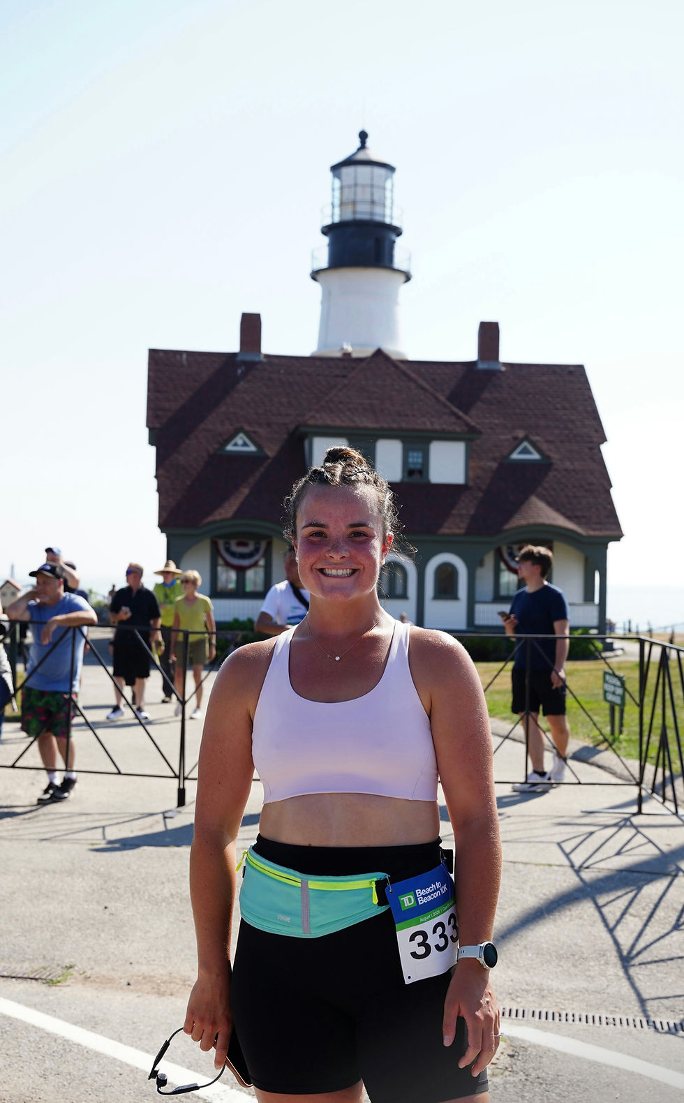 Allie after completing the Beach to Beacon 10K