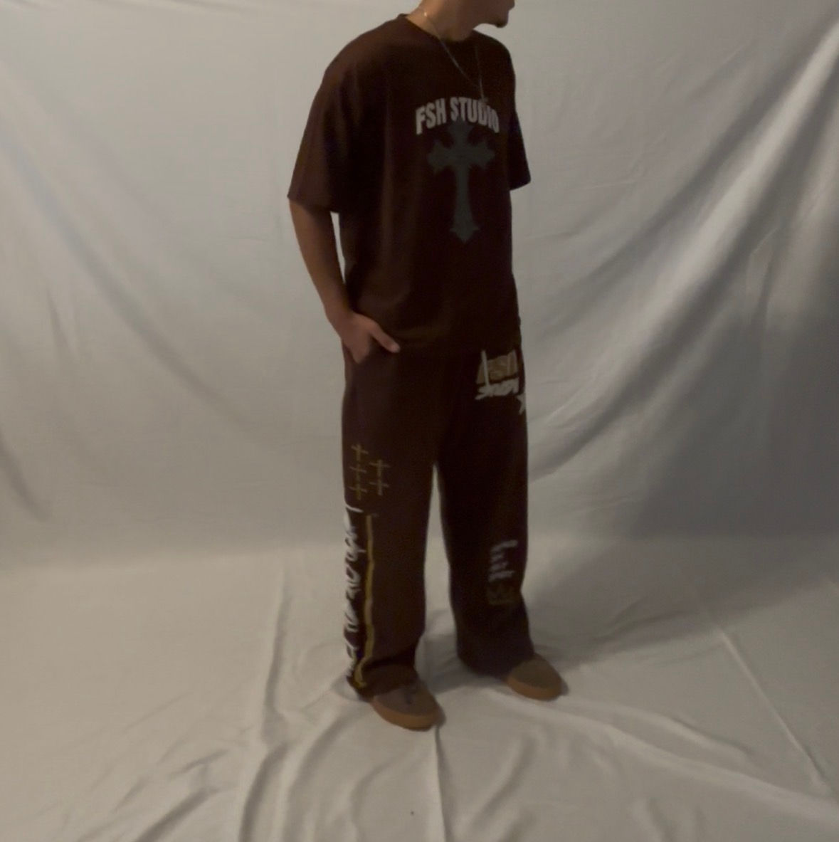FSH STUDIO Built For His Glory Brown T Shirt