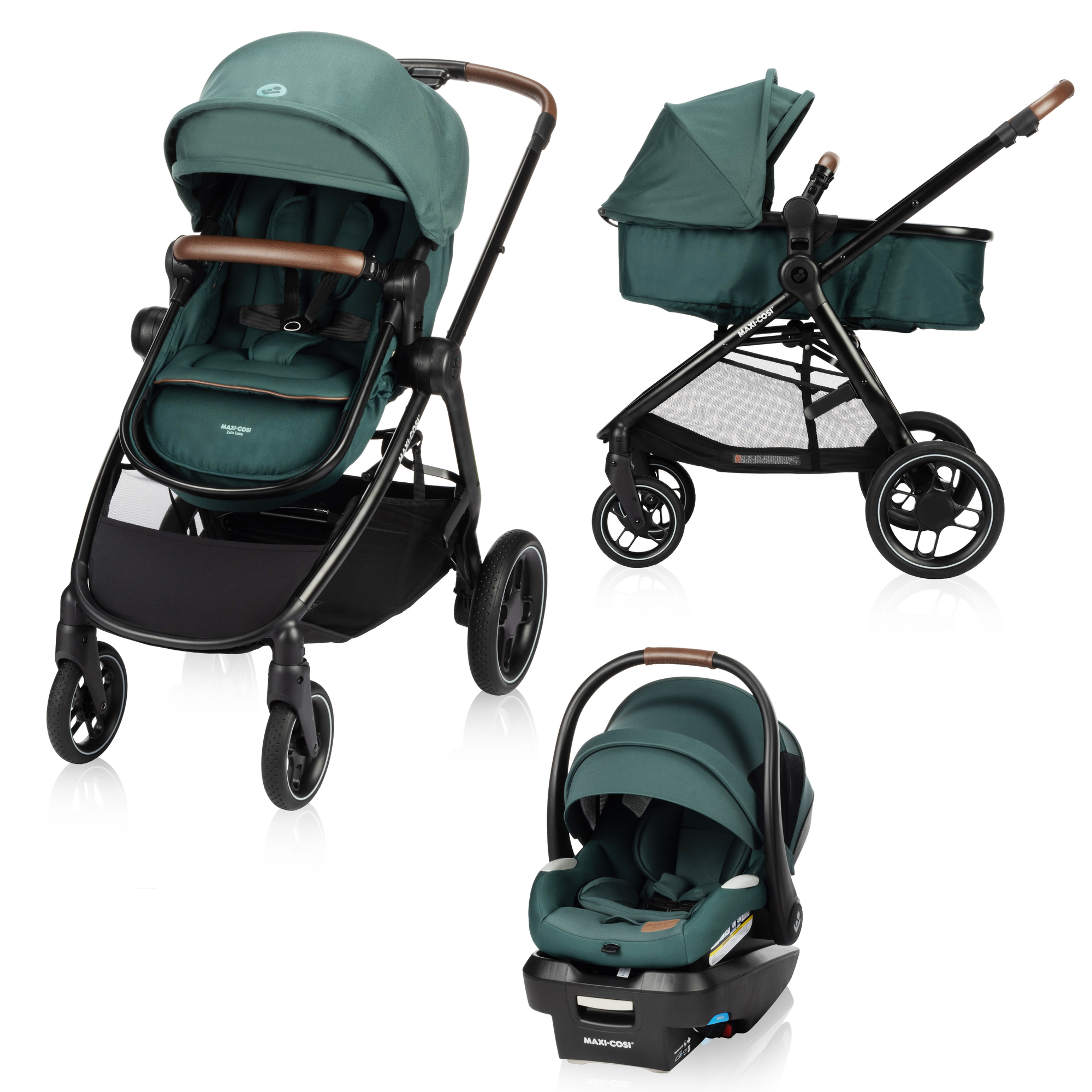 MaxiCosi Next Generation Zelia Luxe 5-in-1 Modular Travel System-Essential Green