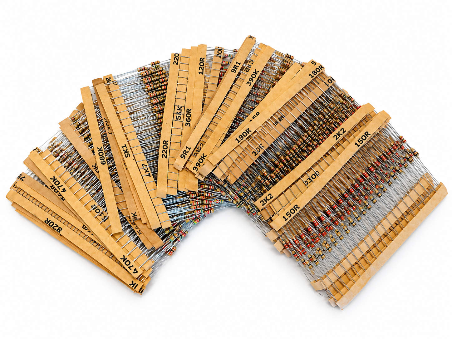 Kit de resistencias de 1/4 W con 1000 pz