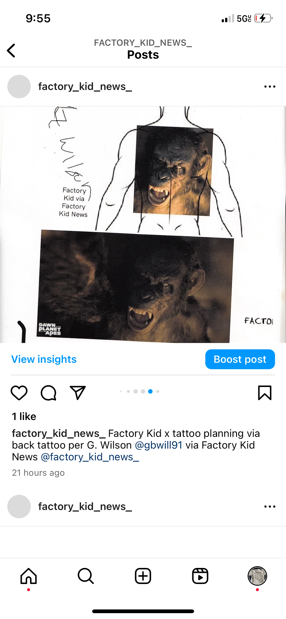 Thumbnail: Factory Kid x tattoo planning via back tattoo per G. Wilson @gbwill91 via Factor