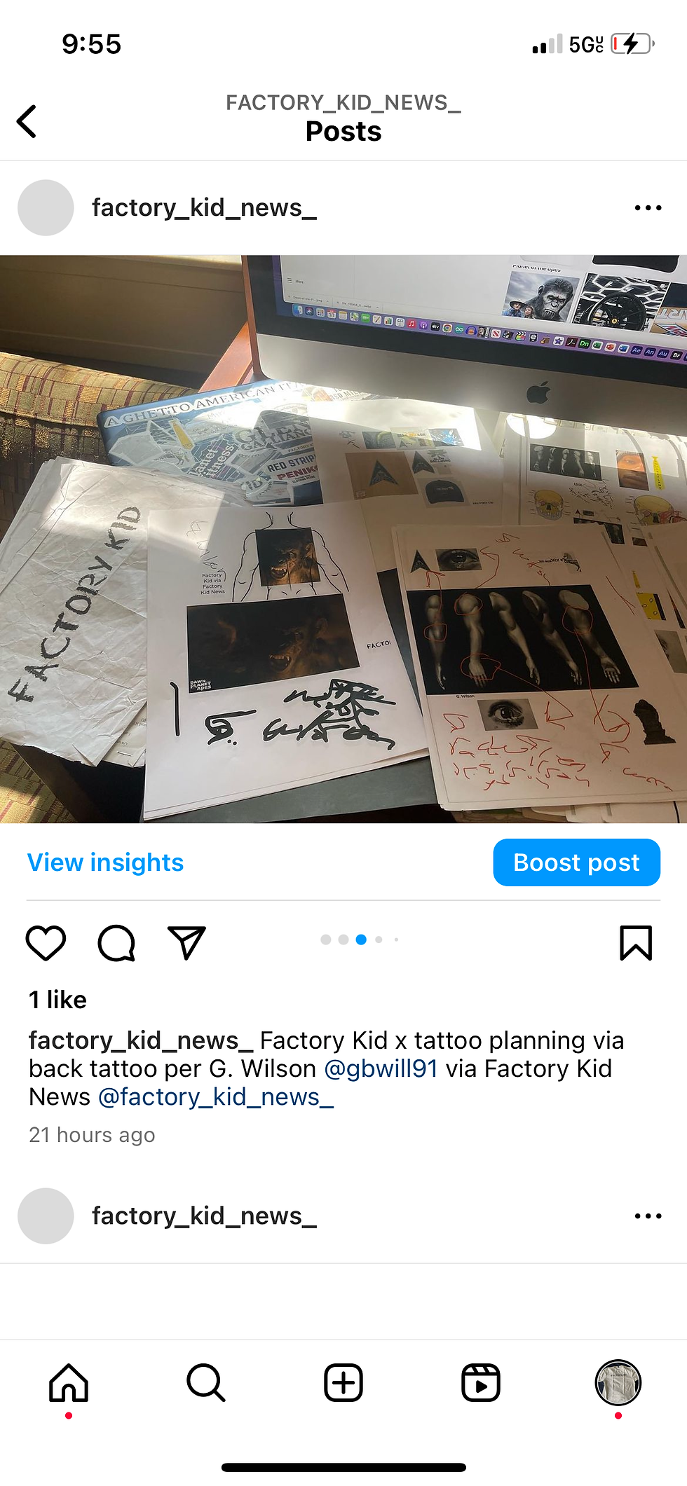 Thumbnail: Factory Kid x tattoo planning via back tattoo per G. Wilson @gbwill91 via Factor