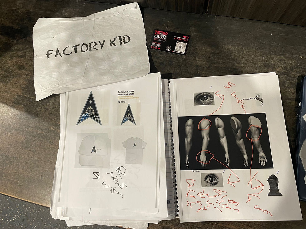 Thumbnail: Factory Kid x Tattoo planning via Tattoo Fiesta via Factory Kid News