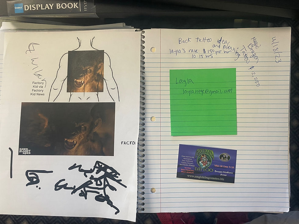 Thumbnail: Factory Kid x tattoo planning via back tattoo per G. Wilson @gbwill91 via Factor