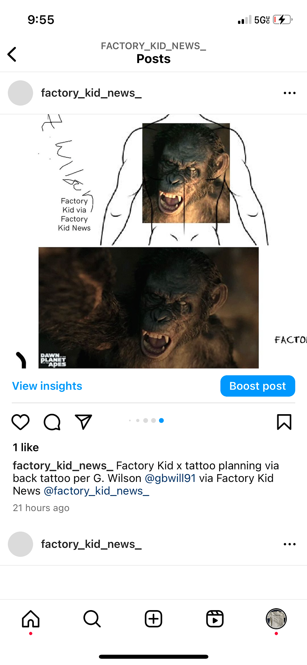 Thumbnail: Factory Kid x tattoo planning via back tattoo per G. Wilson @gbwill91 via Factor