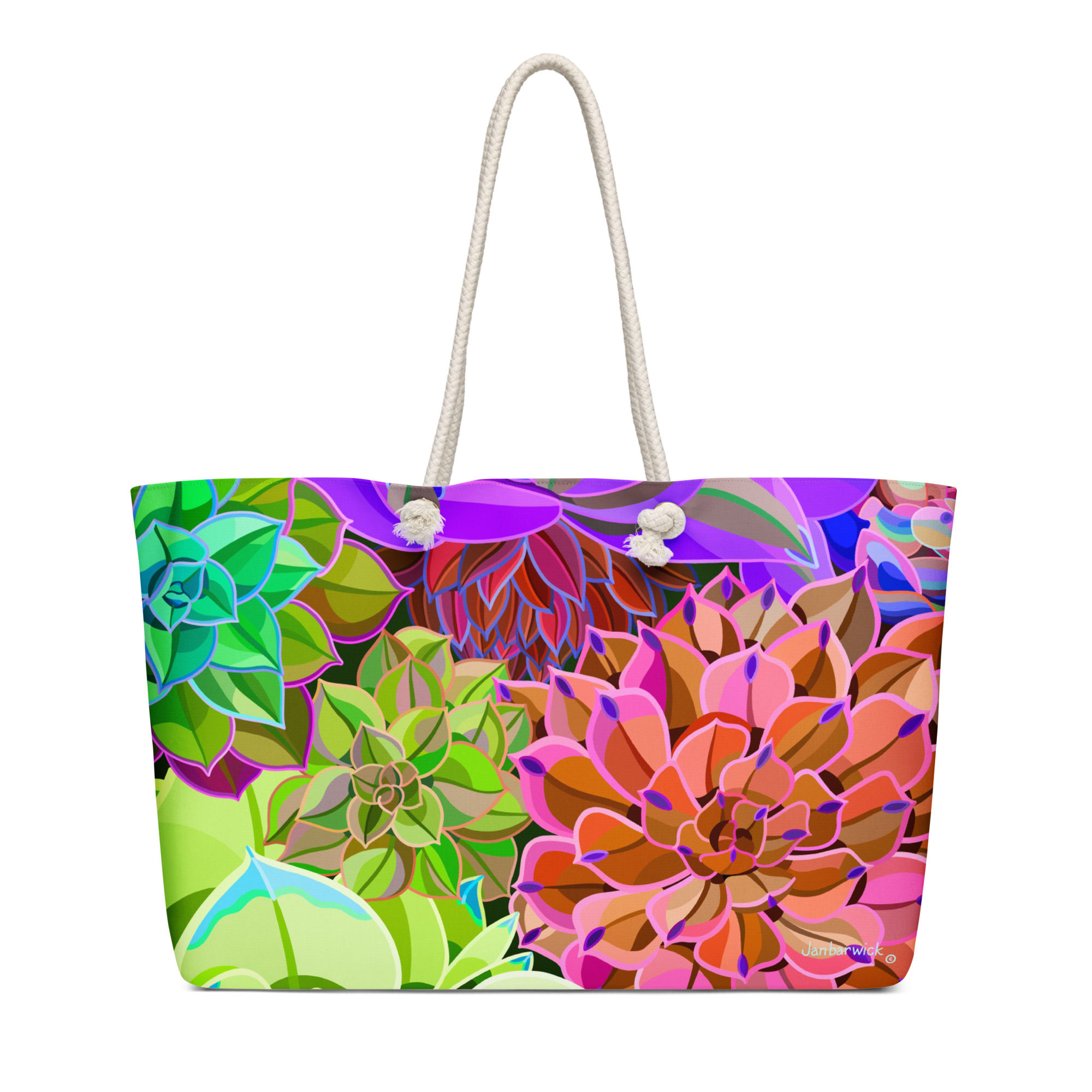 Succulents Rust Lime Purple Weekender Bag