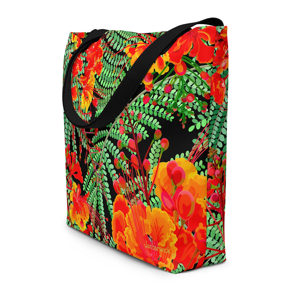 Thumbnail: Pride of Barbados on Jet Tote Bag with Pocket
