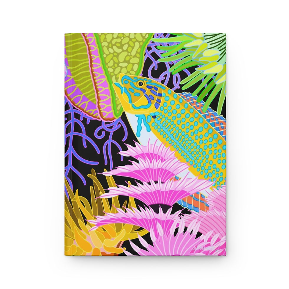 Thumbnail: Beachlife Abstract on Jet Hardcover Journal Matte