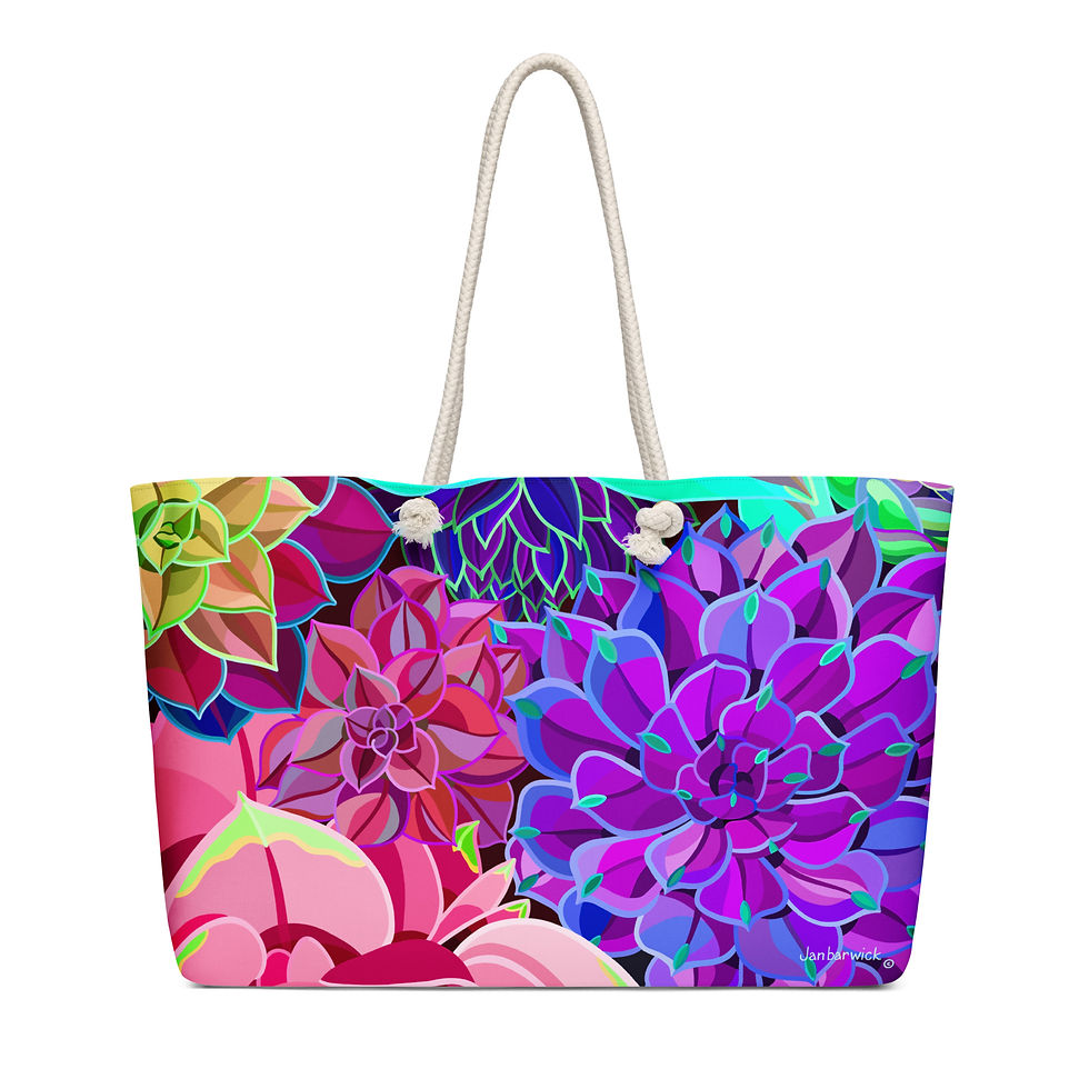 Thumbnail: Succulents Purple Rust and Blue Weekender Bag