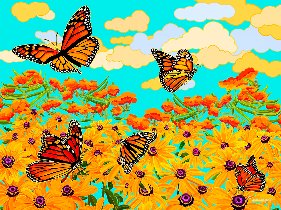 Thumbnail: Monarch Butterflies Poly Satin Wrap