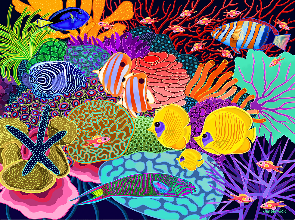 Thumbnail: Great Barrier Reef Poly Satin  Wrap