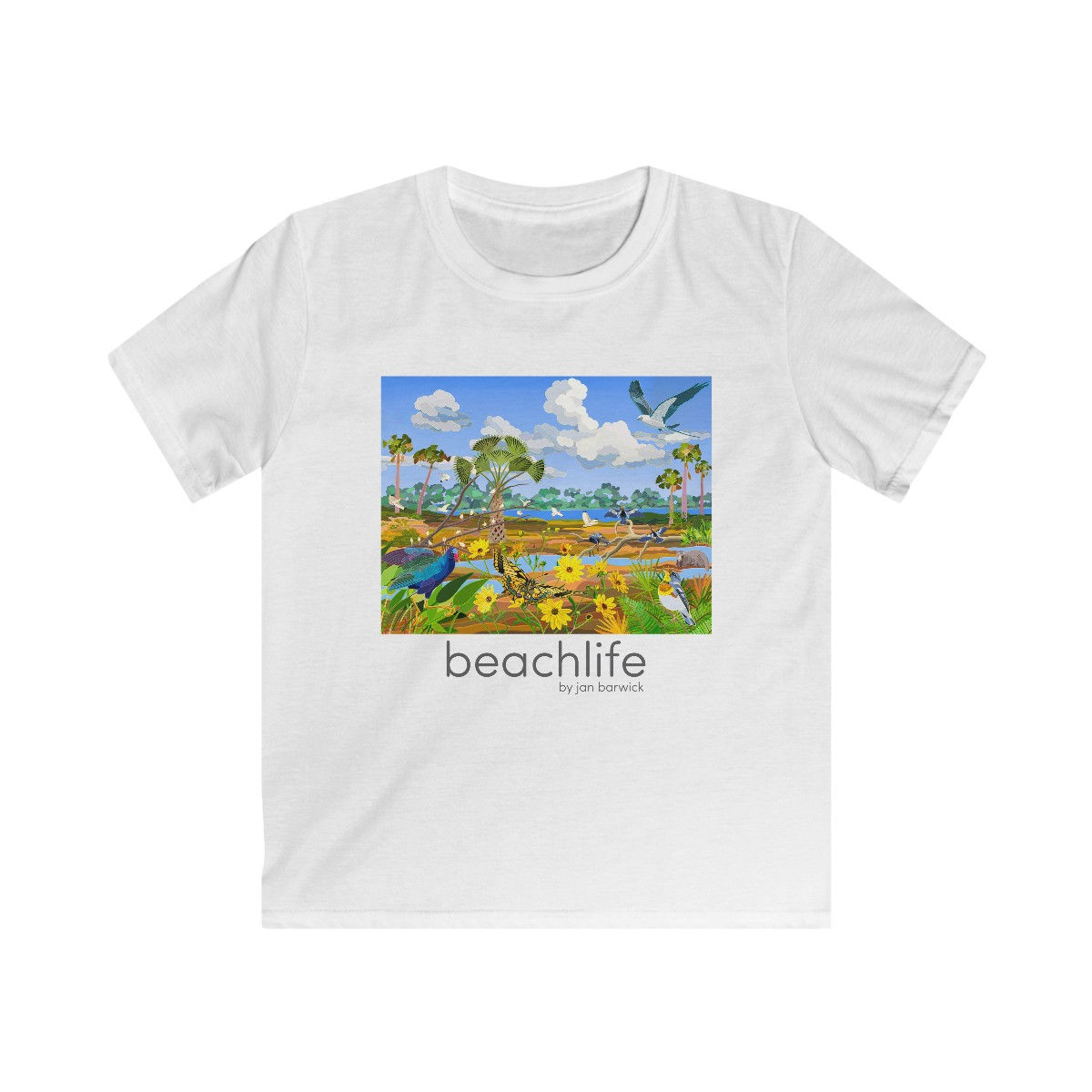 Summer on the Everglades on Kids White  Softstyle Tee