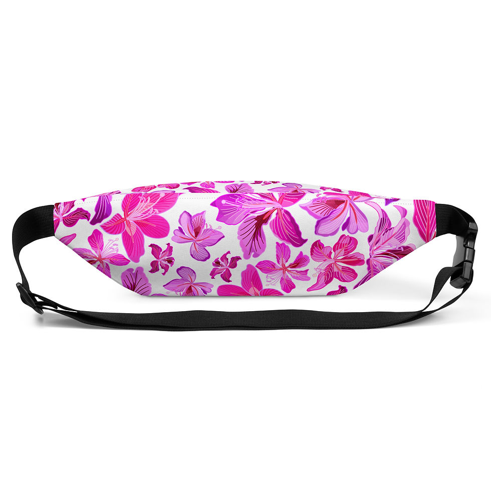 Thumbnail: Bauhinia on White Fanny Pack