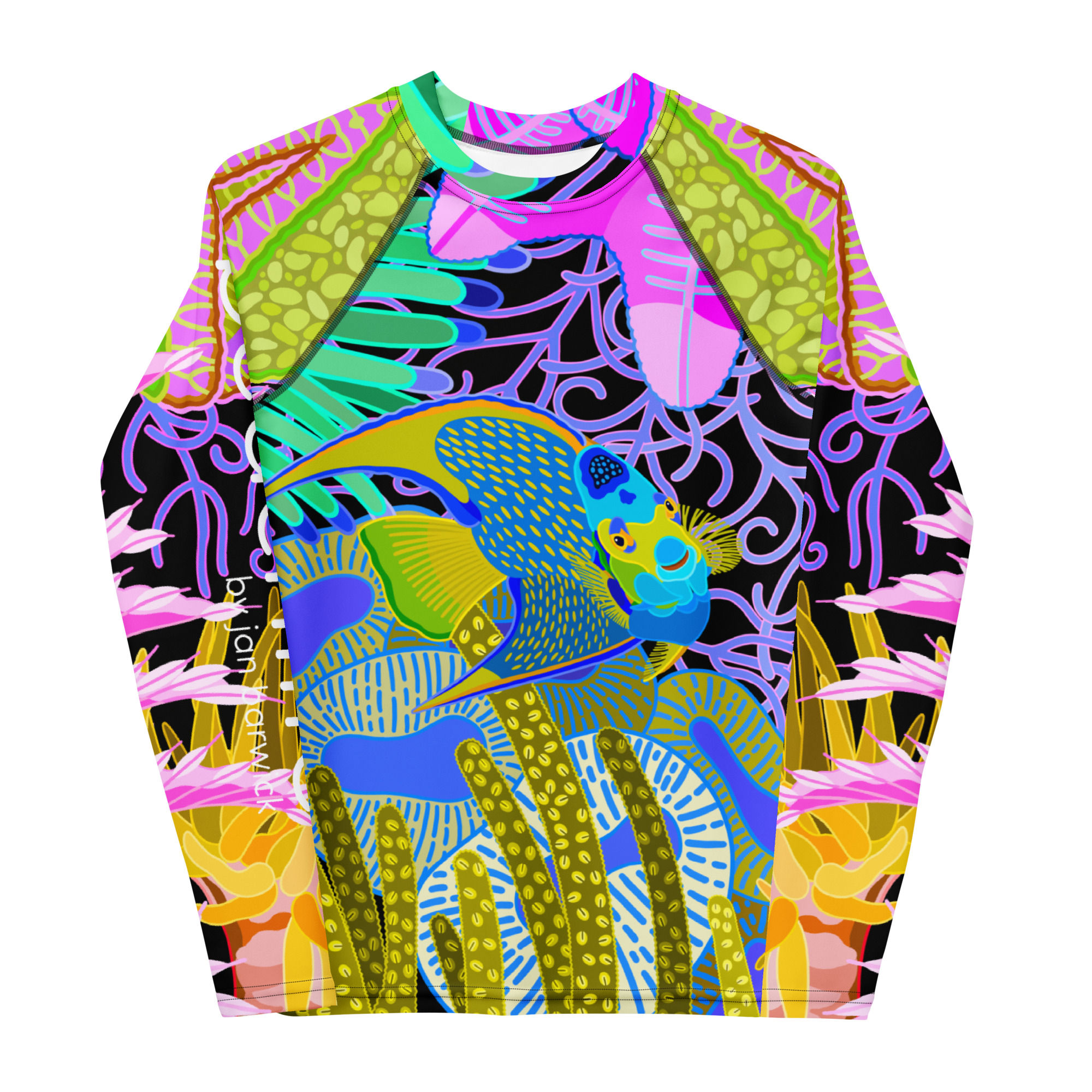 beachlife Abstract on Jet Youth Rash Guard