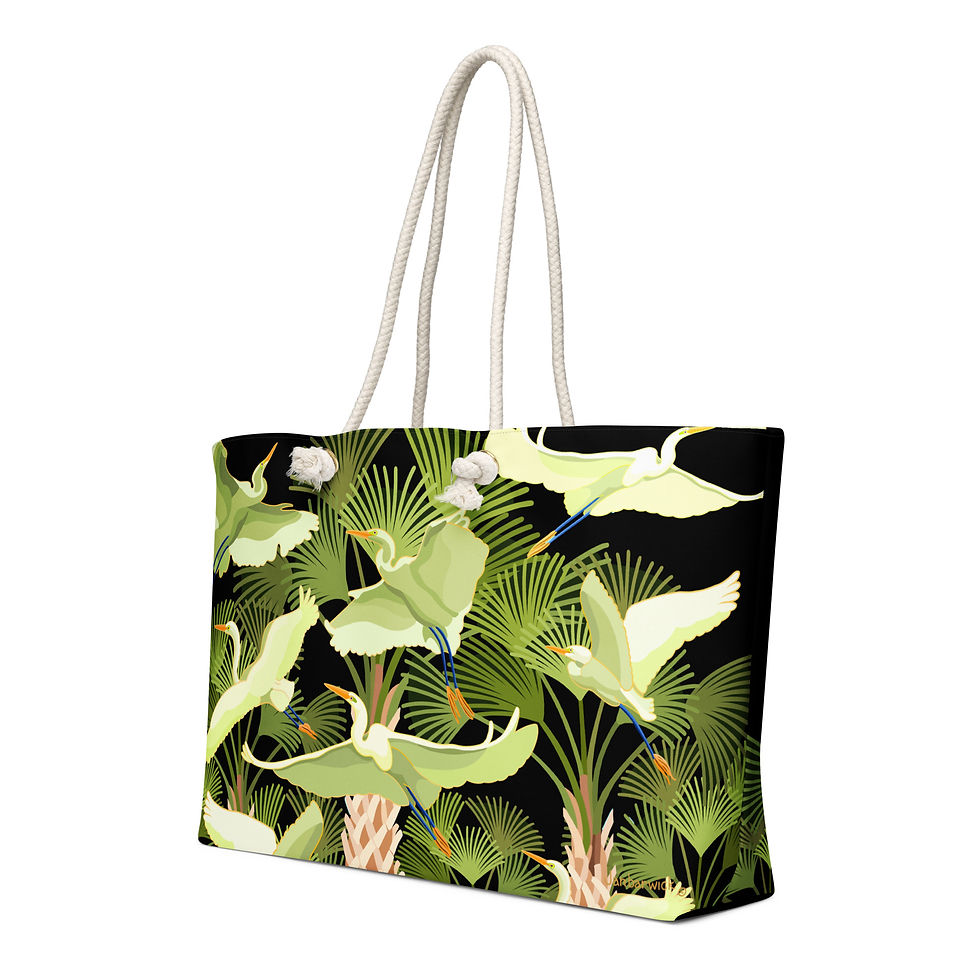 Thumbnail: Egrets and Sabal Palms on Jet Weekender Bag