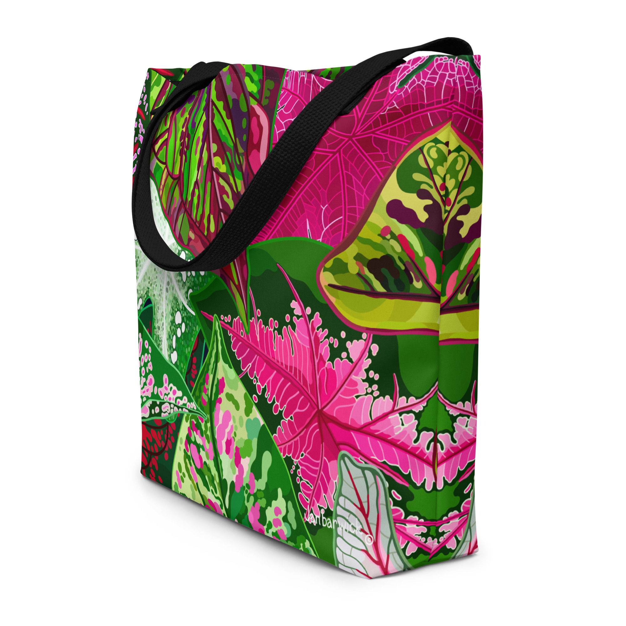 Caladiums Reds Tote Bag with Pocket