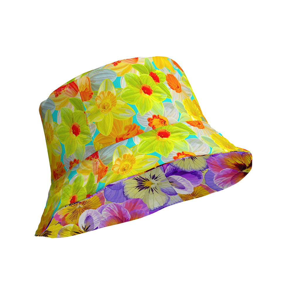 Thumbnail: Violas & Daffs Reversible bucket hat