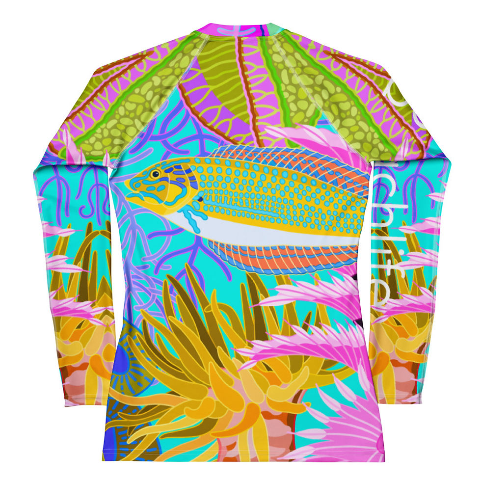 Thumbnail: beachlife abstract on Sky Women's Rash Guard