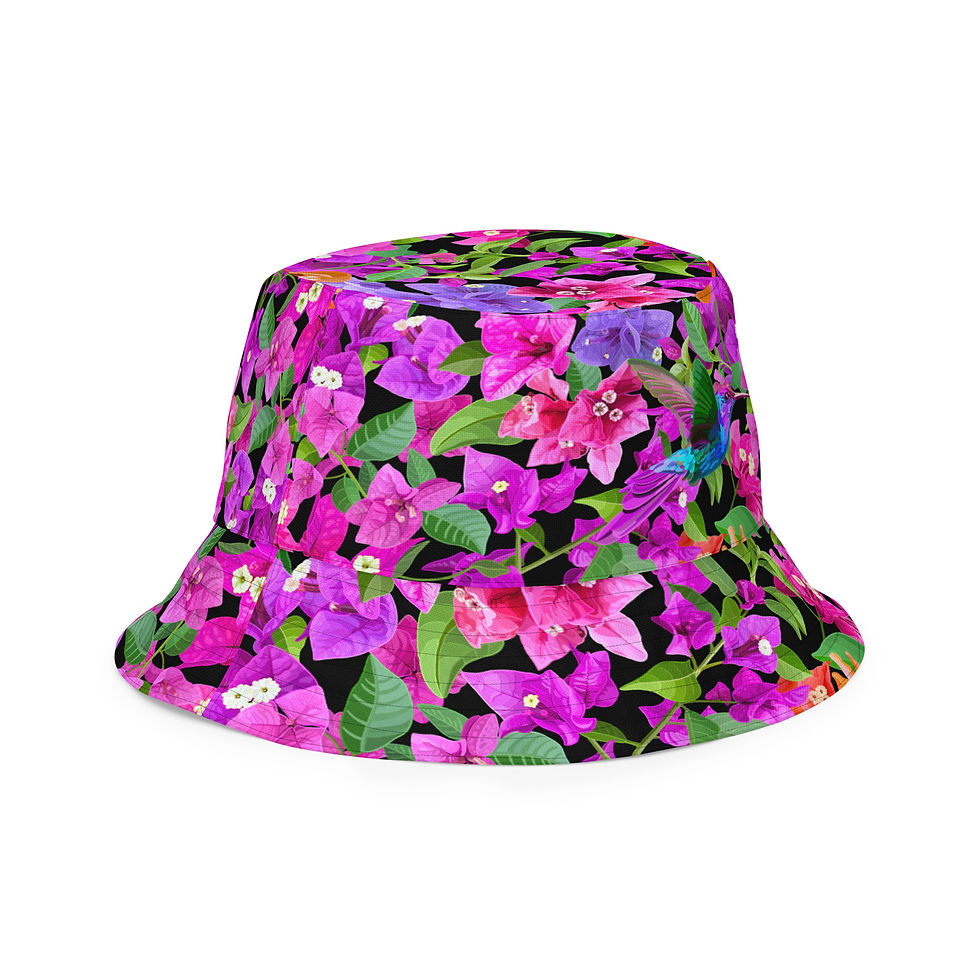 Thumbnail: Bouggie and Blue Mahoe Reversible bucket hat