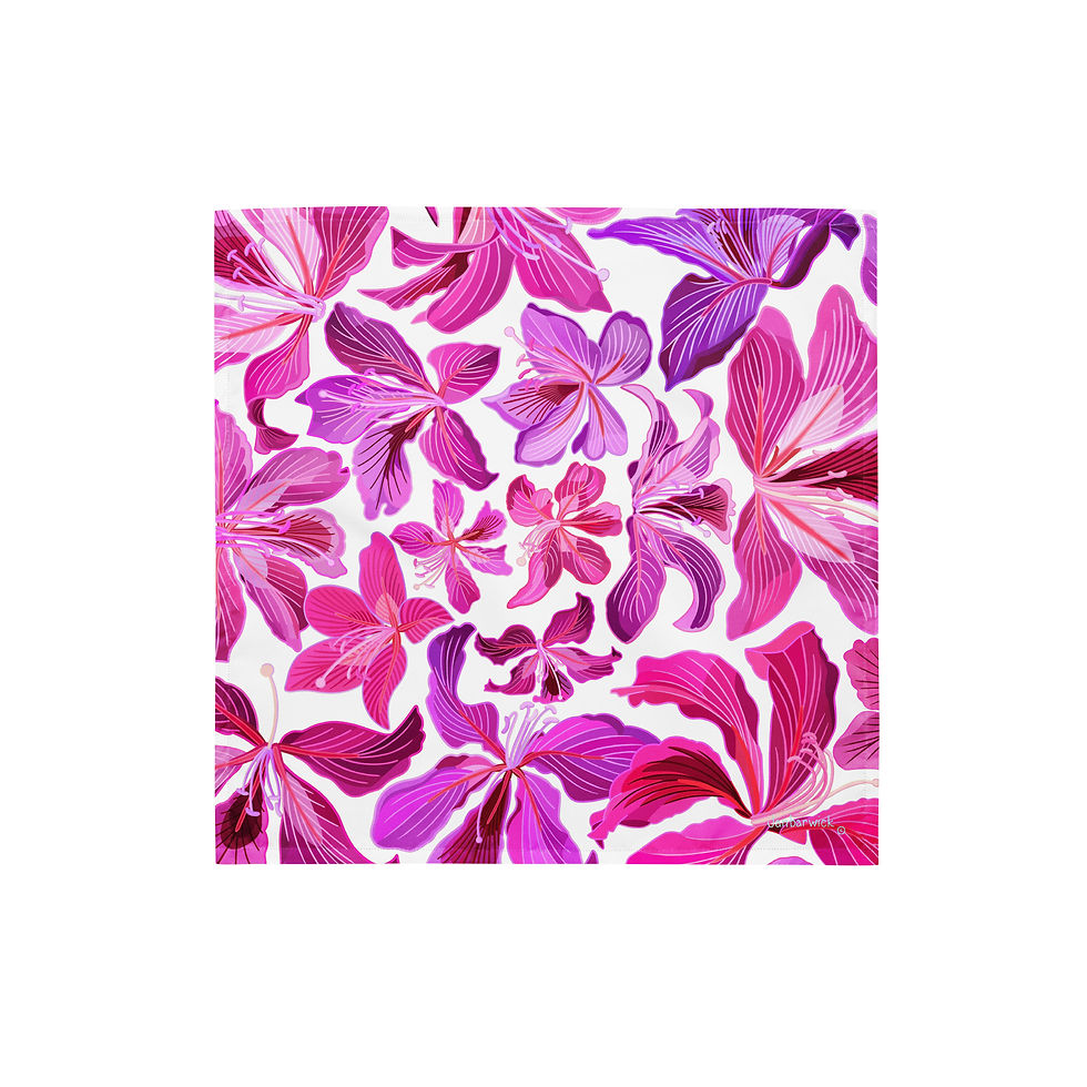 Thumbnail: bauhinia on white bandana